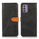 For Nokia G42 KHAZNEH Dual-color Cowhide Texture Flip Leather Phone Case(Black) - 1