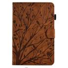 For iPad Air / Air 2 / 9.7 2017 2018 Fortune Tree Pressure Flower PU Tablet Case with Wake-up / Sleep Function(Brown) - 2