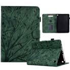 For Amazon Fire HD 8 / HD 8 Plus 2020 2022 Fortune Tree Pressure Flower PU Tablet Case with Wake-up / Sleep Function(Green) - 1