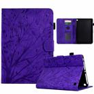 For Amazon Fire HD 8 / HD 8 Plus 2020 2022 Fortune Tree Pressure Flower PU Tablet Case with Wake-up / Sleep Function(Purple) - 1
