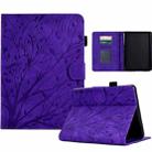 For Amazon Kindle 11th 2022 Fortune Tree Pressure Flower PU Tablet Case with Wake-up / Sleep Function(Purple) - 1