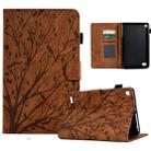 For Amazon Fire 7 2015 2017 2019 Fortune Tree Pressure Flower PU Tablet Case with Wake-up / Sleep Function(Brown) - 1