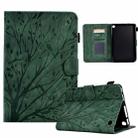 For Amazon Fire 7 2022 Fortune Tree Pressure Flower PU Tablet Case with Wake-up / Sleep Function(Green) - 1