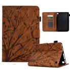 For Amazon Fire 7 2022 Fortune Tree Pressure Flower PU Tablet Case with Wake-up / Sleep Function(Brown) - 1