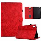 For Lenovo M10 HD 2nd X306X Fortune Tree Pressure Flower PU Tablet Case with Wake-up / Sleep Function(Red) - 1