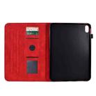For iPad mini 2021 / mini 6 Fortune Tree Pressure Flower PU Tablet Case with Wake-up / Sleep Function(Red) - 4