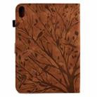For iPad mini 2021 / mini 6 Fortune Tree Pressure Flower PU Tablet Case with Wake-up / Sleep Function(Brown) - 3