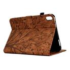 For iPad mini 2021 / mini 6 Fortune Tree Pressure Flower PU Tablet Case with Wake-up / Sleep Function(Brown) - 5