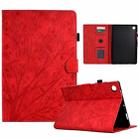 For Lenovo Tab M10 Gen 3 Fortune Tree Pressure Flower PU Tablet Case with Wake-up / Sleep Function(Red) - 1