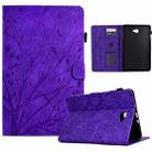 For Samsung Galaxy Tab A 10.1 2016 Fortune Tree Pressure Flower PU Tablet Case with Wake-up / Sleep Function(Purple) - 1