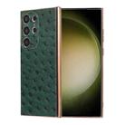 For Samsung Galaxy S23 Ultra 5G Genuine Leather Ostrich Texture Nano Electroplating Phone Case(Green) - 1