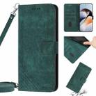 For OnePlus Nord CE 2 5G Skin Feel Stripe Pattern Leather Phone Case with Lanyard(Green) - 1