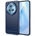 For Honor Magic5 Pro Brushed Texture Carbon Fiber TPU Phone Case(Blue) - 1