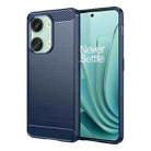 For OnePlus Ace 2 Brushed Texture Carbon Fiber TPU Phone Case(Blue) - 1