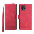 For Motorola Moto G73 5G Dierfeng Dream Line TPU + PU Leather Phone Case(Red) - 1