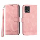 For Motorola Moto G73 5G Dierfeng Dream Line TPU + PU Leather Phone Case(Pink) - 1