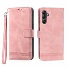 For Samsung Galaxy M14 5G Global Dierfeng Dream Line TPU + PU Leather Phone Case(Pink) - 1