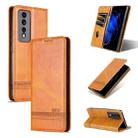 For Honor 80 GT AZNS Magnetic Calf Texture Flip Leather Phone Case(Light Brown) - 1