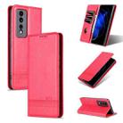 For Honor 80 GT AZNS Magnetic Calf Texture Flip Leather Phone Case(Red) - 1