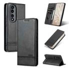 For Honor 90 Pro AZNS Magnetic Calf Texture Flip Leather Phone Case(Black) - 1