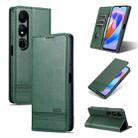 For Honor Play 40 AZNS Magnetic Calf Texture Flip Leather Phone Case(Dark Green) - 1