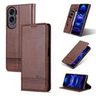 For Honor X50i/90 Lite AZNS Magnetic Calf Texture Flip Leather Phone Case(Dark Brown) - 1