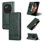 For Honor Magic6 Pro AZNS Magnetic Calf Texture Flip Leather Phone Case(Dark Green) - 1