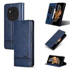 For Honor Magic6 AZNS Magnetic Calf Texture Flip Leather Phone Case(Dark Blue) - 1