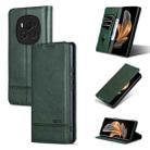 For Honor Magic6 AZNS Magnetic Calf Texture Flip Leather Phone Case(Dark Green) - 1