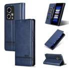 For Honor 90 GT AZNS Magnetic Calf Texture Flip Leather Phone Case(Dark Blue) - 1