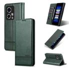 For Honor 90 GT AZNS Magnetic Calf Texture Flip Leather Phone Case(Dark Green) - 1