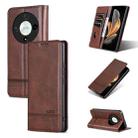 For Honor Magic6 Lite 5G/X9b AZNS Magnetic Calf Texture Flip Leather Phone Case(Dark Brown) - 1