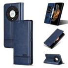 For Honor Magic6 Lite 5G/X9b AZNS Magnetic Calf Texture Flip Leather Phone Case(Dark Blue) - 1