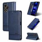 For Honor Play 50/Play 50m 5G AZNS Magnetic Calf Texture Flip Leather Phone Case(Dark Blue) - 1