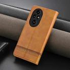 For Honor 200 AZNS Magnetic Calf Texture Flip Leather Phone Case(Light Brown) - 3