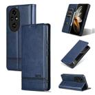 For Honor 200 AZNS Magnetic Calf Texture Flip Leather Phone Case(Dark Blue) - 1