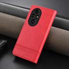 For Honor 200 AZNS Magnetic Calf Texture Flip Leather Phone Case(Red) - 3