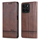 For Honor Play 60 Plus AZNS Magnetic Calf Texture Flip Leather Phone Case(Dark Brown) - 1