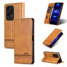 For Honor 200 Lite Global AZNS Magnetic Calf Texture Flip Leather Phone Case(Light Brown) - 1