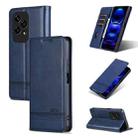 For Honor 200 Lite Global AZNS Magnetic Calf Texture Flip Leather Phone Case(Dark Blue) - 1