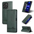 For Honor X6b AZNS Magnetic Calf Texture Flip Leather Phone Case(Dark Green) - 1