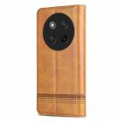 For Honor X60 Pro AZNS Magnetic Calf Texture Flip Leather Phone Case(Light Brown) - 3