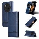 For Honor X60 Pro AZNS Magnetic Calf Texture Flip Leather Phone Case(Dark Blue) - 1