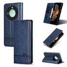 For Honor X60 AZNS Magnetic Calf Texture Flip Leather Phone Case(Dark Blue) - 1