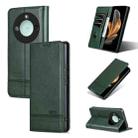 For Honor X60 AZNS Magnetic Calf Texture Flip Leather Phone Case(Dark Green) - 1