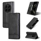 For Honor Magic7 Pro AZNS Magnetic Calf Texture Flip Leather Phone Case(Black) - 1