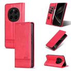 For Honor Magic7 Pro AZNS Magnetic Calf Texture Flip Leather Phone Case(Red) - 1