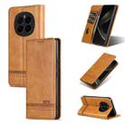 For Honor Magic7 AZNS Magnetic Calf Texture Flip Leather Phone Case(Light Brown) - 1