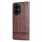 For Honor 300 AZNS Magnetic Calf Texture Flip Leather Phone Case(Dark Brown) - 3