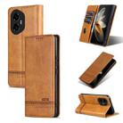 For Honor 300 AZNS Magnetic Calf Texture Flip Leather Phone Case(Light Brown) - 1